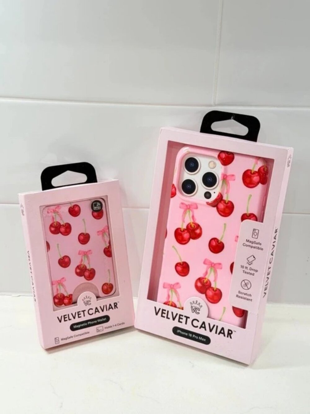 Velvet Caviar Sweet Cherry iPhone 16 Pro Max Case + Wallet Set